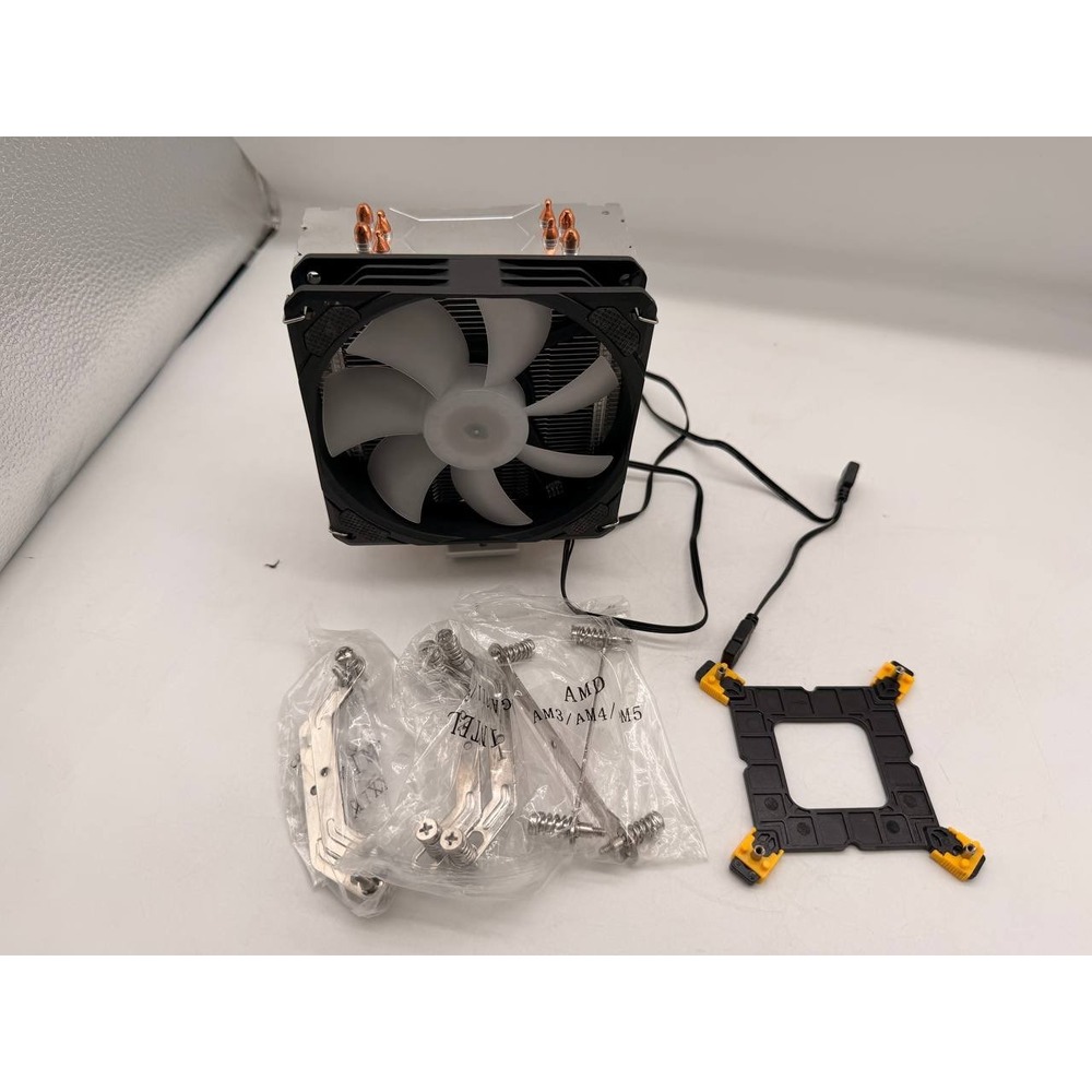PANO-MOUNTS CPU Air Cooler 120mm ARGB PWM 4Pin PC Fan 4 Heat Pipes 210W TDP